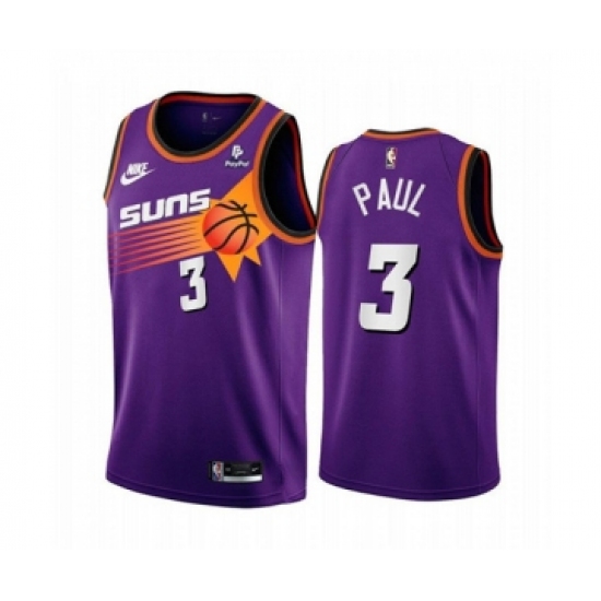 Men's Phoenix Suns #3 Chris Paul Purple Stitched Basketball Jersey - Ujersey
