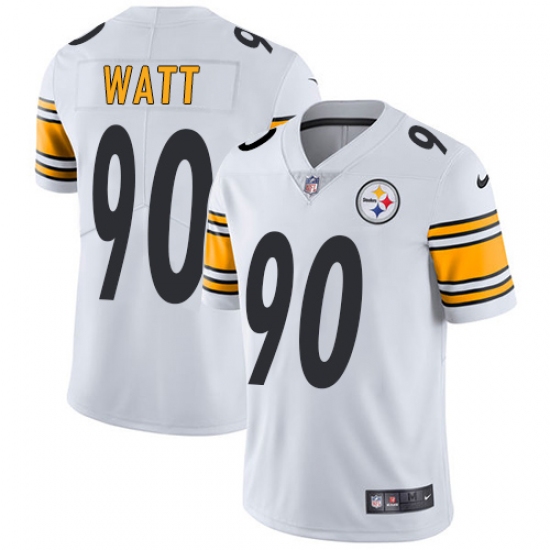 Men's Nike Pittsburgh Steelers #90 T. J. Watt White Vapor Untouchable Limited Player NFL Jersey - Ujersey