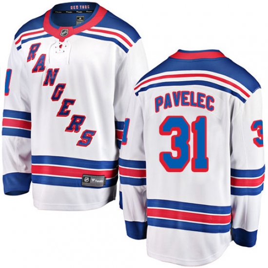 Youth New York Rangers #31 Ondrej Pavelec Fanatics Branded White Away Breakaway NHL Jersey - Ujersey