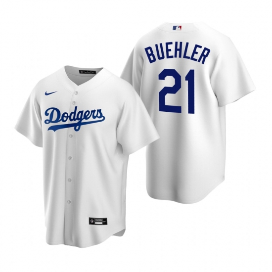 Men's Nike Los Angeles Dodgers #21 Walker Buehler White Home Stitched Baseball Jersey - Ujersey