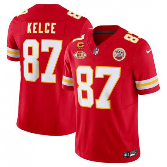 Men's Kansas City Chiefs #87 Travis Kelce Red 2024 F.U.S.E. With NKH And 4-star C Vapor Untouchable Limited Football Stitched Jersey - Ujersey