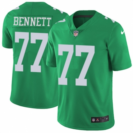 Men's Nike Philadelphia Eagles #77 Michael Bennett Limited Green Rush Vapor Untouchable NFL Jersey - Ujersey