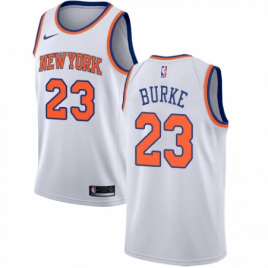 Youth Nike New York Knicks #23 Trey Burke Swingman White NBA Jersey - Association Edition - Ujersey