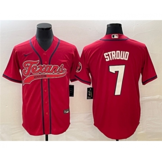 Men's Houston Texans #7 CJ Stroud Red Cool Base Stitched Baseball Jersey - Ujersey