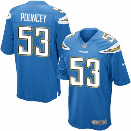 Men's Nike Los Angeles Chargers #53 Mike Pouncey Game Electric Blue Alternate NFL Jersey - Ujersey