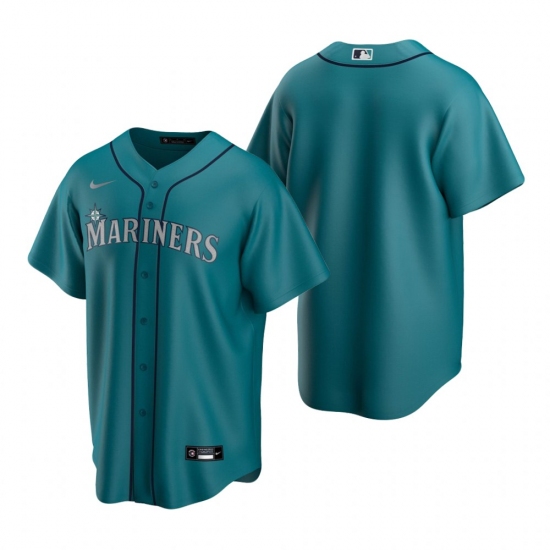 Men's Nike Seattle Mariners Blank Aqua Alternate Stitched Baseball Jersey - Ujersey