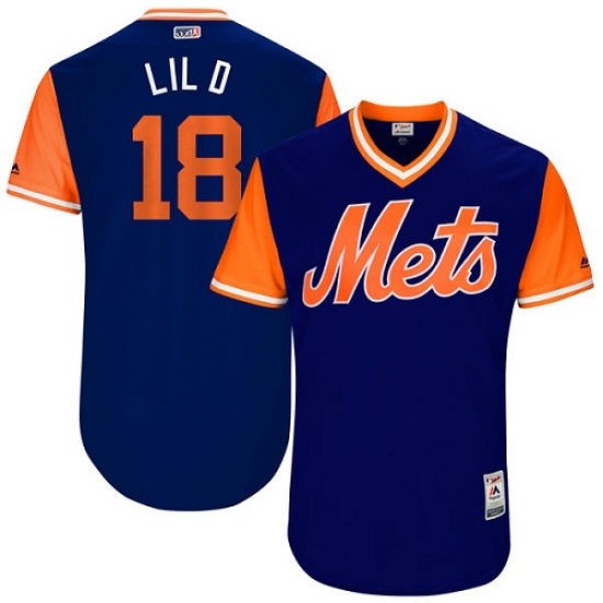 Men's Majestic New York Mets #18 Travis d'Arnaud 