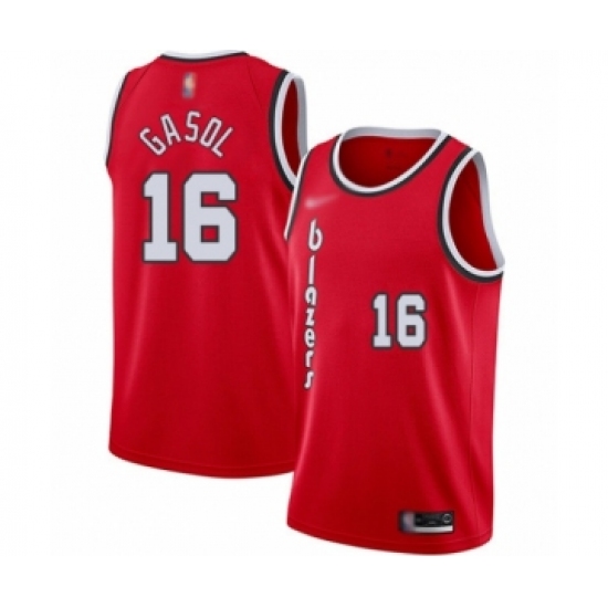Women's Portland Trail Blazers #16 Pau Gasol Swingman Red Hardwood Classics Basketball Jersey - Ujersey
