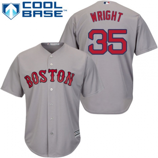 Youth Majestic Boston Red Sox #35 Steven Wright Authentic Grey Road Cool Base MLB Jersey - Ujersey