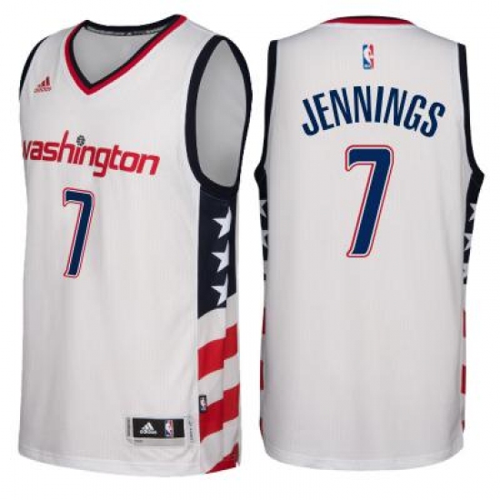 Men's Washington Wizards #7 Brandon Jennings adidas White Swingman Stars & Stripes Jersey - Ujersey