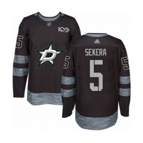 Men's Dallas Stars #5 Andrej Sekera Authentic Black 1917-2017 100th Anniversary Hockey Jersey - Ujersey