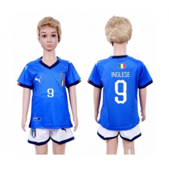 Italy #9 Inglese Home Kid Soccer Country Jersey