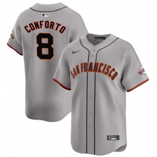 Men's San Francisco Giants #8 Michael Conforto Gray Cool Base Stitched Baseball Jersey - Ujersey