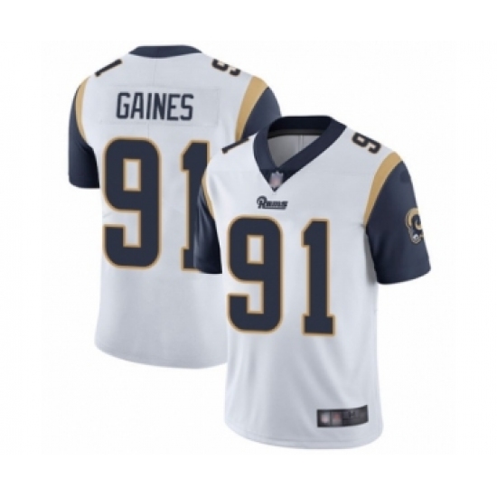 Men's Los Angeles Rams #91 Greg Gaines White Vapor Untouchable Limited Player Football Jersey - Ujersey