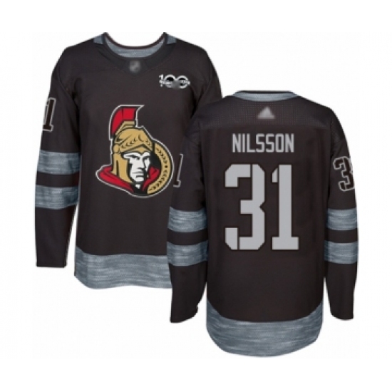 Men's Ottawa Senators #31 Anders Nilsson Authentic Black 1917-2017 100th Anniversary Hockey Jersey - Ujersey