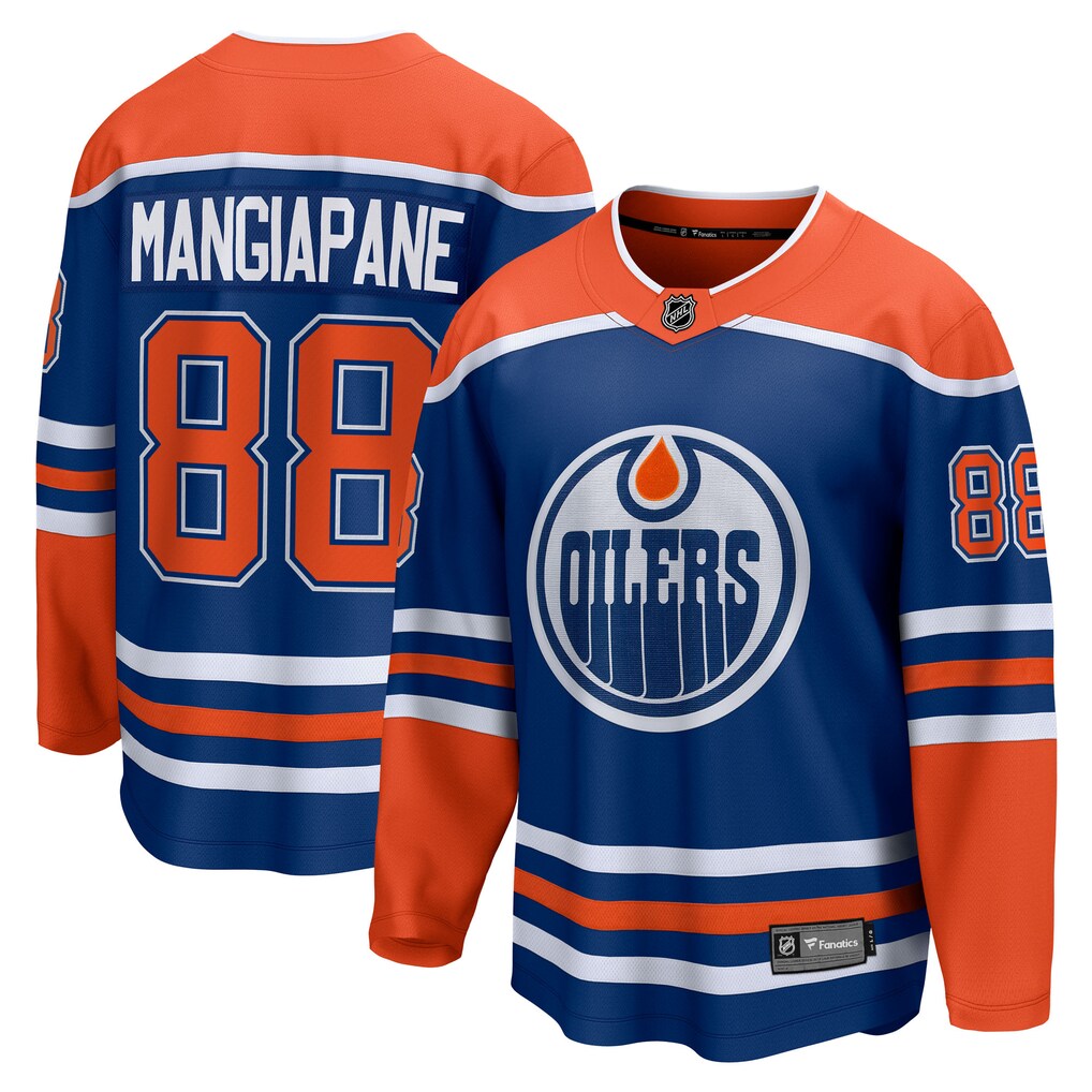 Men's Edmonton Oilers Andrew Mangiapane Fanatics Royal Home Breakaway Jersey