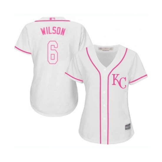 Women's Kansas City Royals #6 Willie Wilson Replica White Fashion Cool Base Baseball Jersey - Ujersey