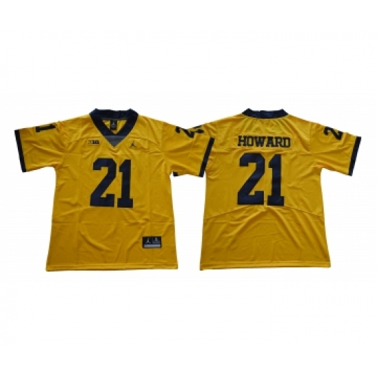 Michigan Wolverines 21 Desmond Howard Gold College Football Jersey - Ujersey