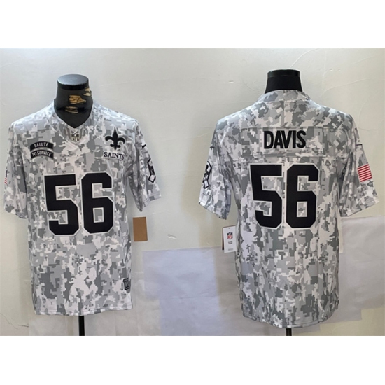 Men's New Orleans Saints #56 Demario Davis 2024 F.U.S.E Arctic Camo Salute To Service Limited Stitched Football Jersey - Ujersey