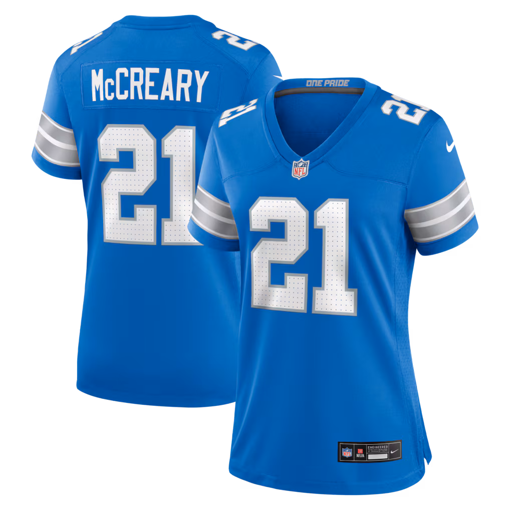 Women's Detroit Lions Roger McCreary Nike Blue Team Game Jersey - Ujersey Shop