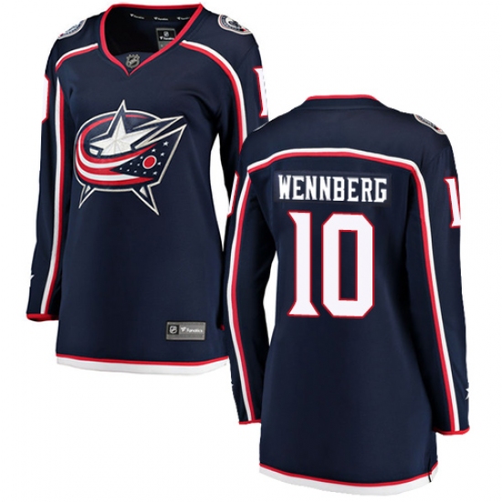 Women's Columbus Blue Jackets #10 Alexander Wennberg Fanatics Branded Navy Blue Home Breakaway NHL Jersey - Ujersey