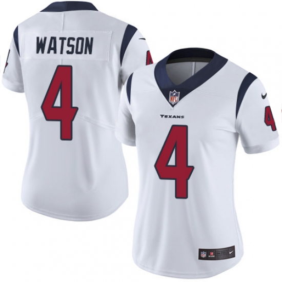 Women's Nike Houston Texans #4 Deshaun Watson Elite White NFL Jersey - Ujersey