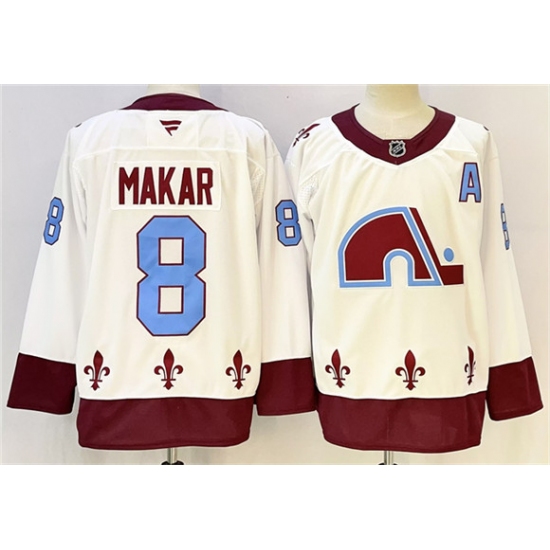 Men's Colorado Avalanche #8 Cale Makar White 2024-25 With A Stitched Jersey - Ujersey