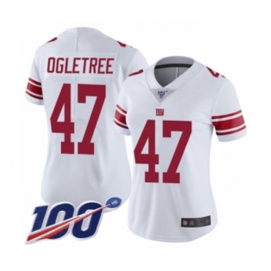 Women's New York Giants #47 Alec Ogletree White Vapor Untouchable Limited Player 100th Season Football Jersey - Ujersey