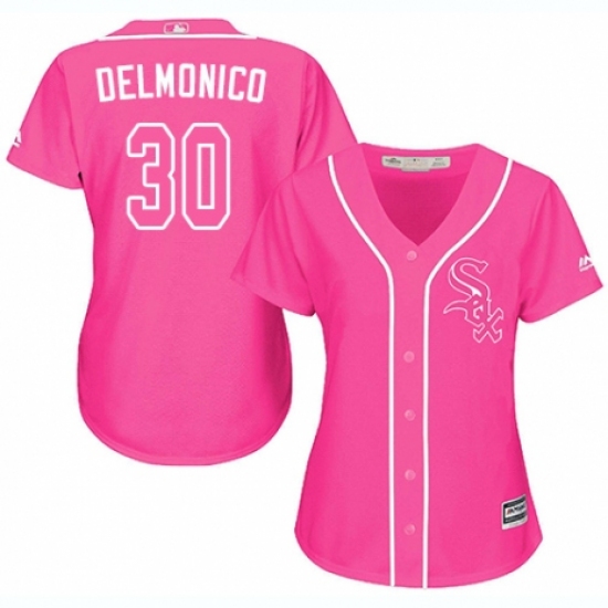 Women's Majestic Chicago White Sox #30 Nicky Delmonico Replica Pink Fashion Cool Base MLB Jersey - Ujersey