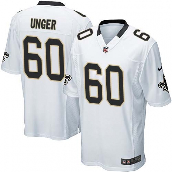 Men's Nike New Orleans Saints #60 Max Unger Game White NFL Jersey - Ujersey