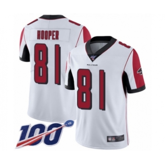 Men's Atlanta Falcons #81 Austin Hooper White Vapor Untouchable Limited Player 100th Season Football Jersey - Ujersey