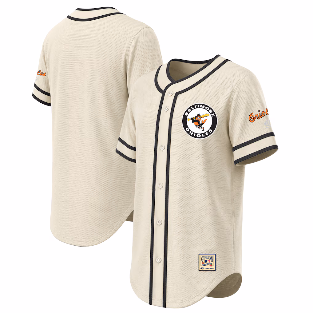 Men's Baltimore Orioles Stitches Natural Throwback Fashion Jersey - Ujersey
