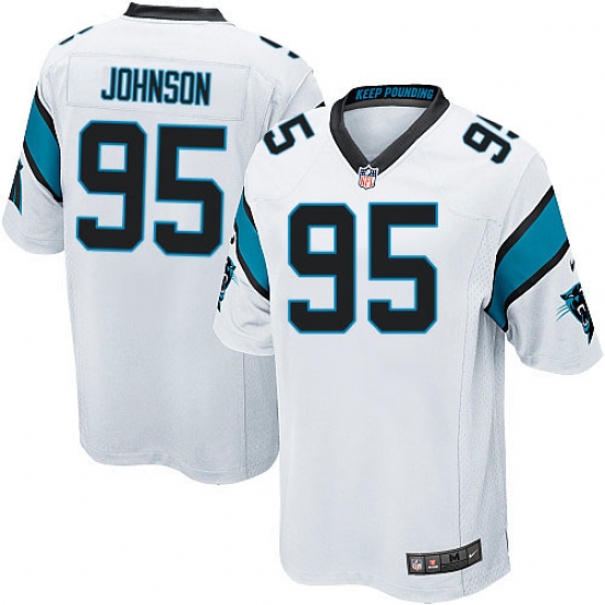 Men's Nike Carolina Panthers #95 Charles Johnson Game White NFL Jersey - Ujersey