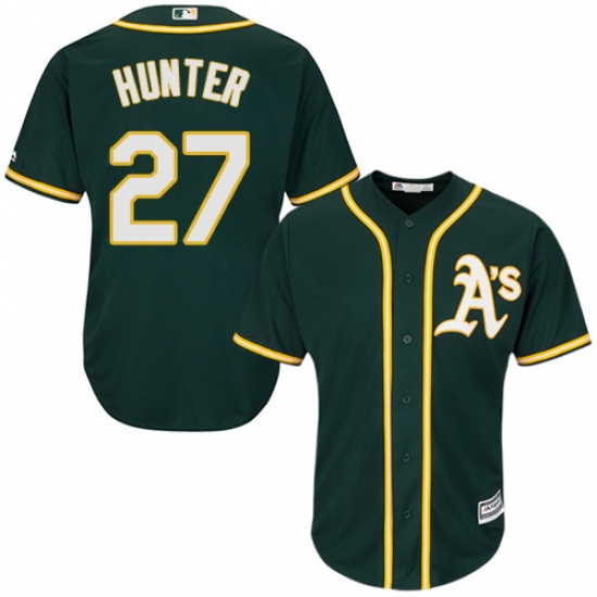 Youth Majestic Oakland Athletics #27 Catfish Hunter Replica Green Alternate 1 Cool Base MLB Jersey - Ujersey