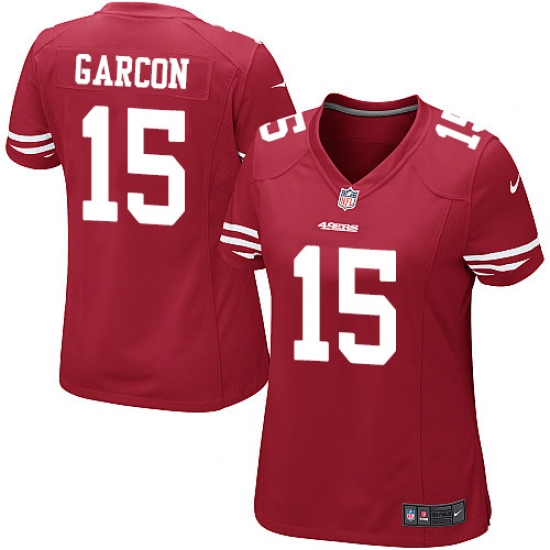 Women's Nike San Francisco 49ers #15 Pierre Garcon Game Red Team Color NFL Jersey - Ujersey