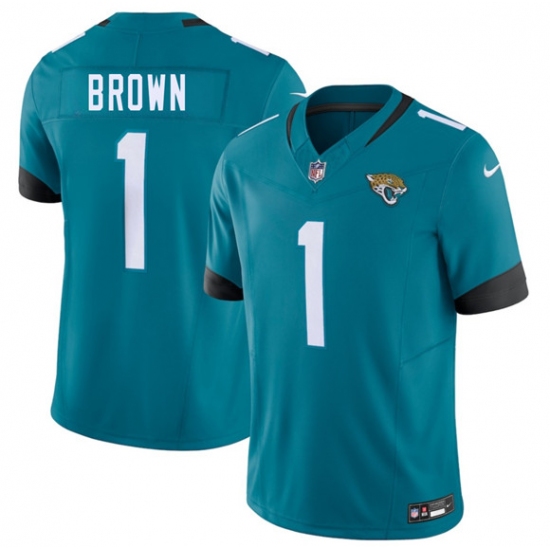 Men's Jacksonville Jaguars #1 Montaric Brown Teal 2026 F.U.S.E. Vapor Untouchable Limited Football Stitched Jersey - Ujersey