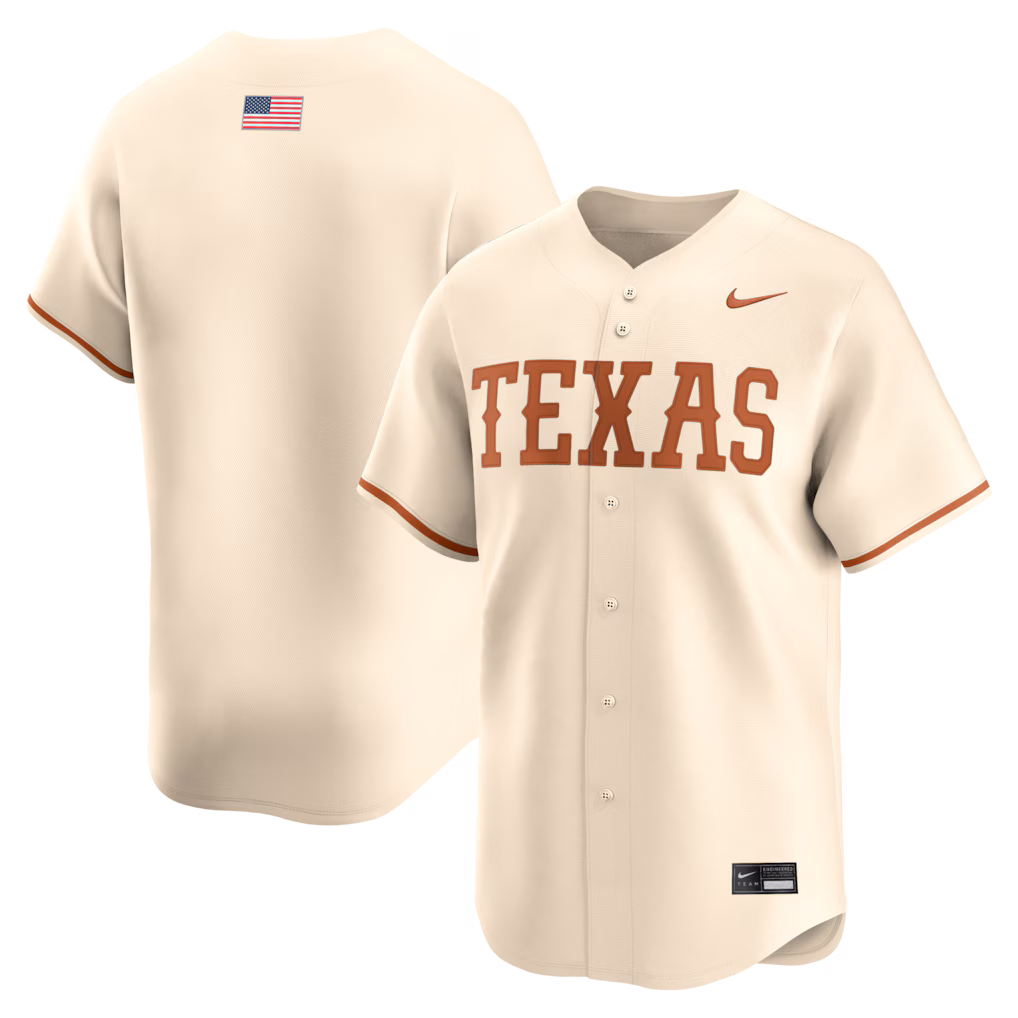 Men's Nike Cream Texas Longhorns Alternate Limited Baseball Jersey