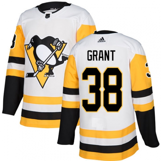 Youth Adidas Pittsburgh Penguins #38 Derek Grant Authentic White Away NHL Jersey - Ujersey