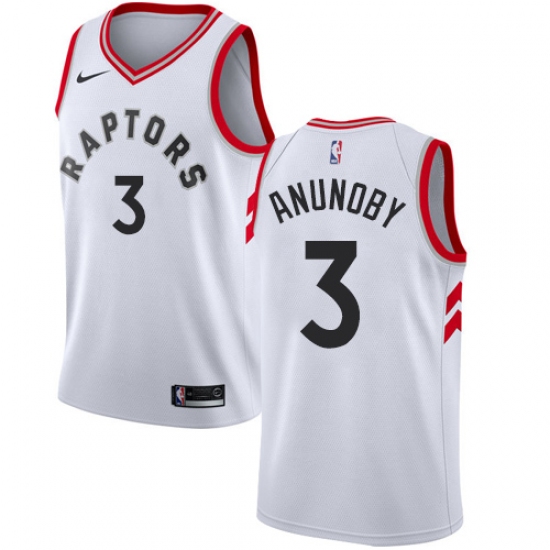 Youth Nike Toronto Raptors #3 OG Anunoby Authentic White NBA Jersey - Association Edition - Ujersey