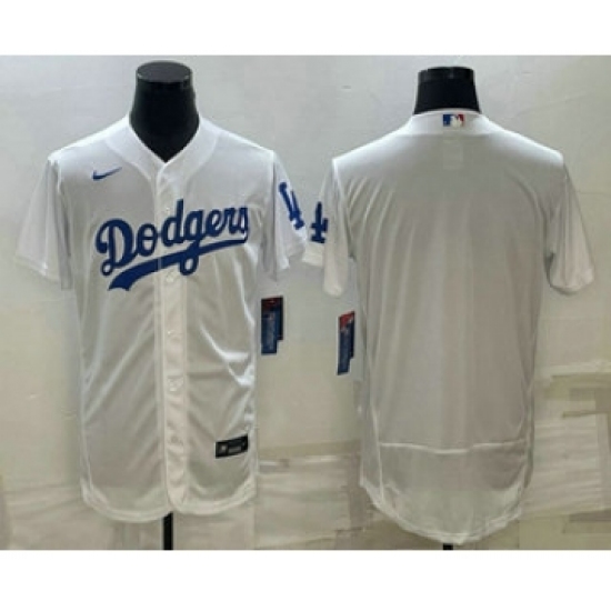 Men's Los Angeles Dodgers Blank White Flex Base Stitched Baseball Jersey - Ujersey