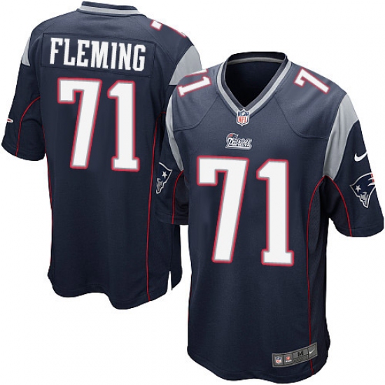 Men's Nike New England Patriots #71 Cameron Fleming Game Navy Blue Team Color NFL Jersey - Ujersey