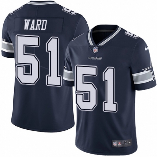 Men's Nike Dallas Cowboys #51 Jihad Ward Navy Blue Team Color Vapor Untouchable Limited Player NFL Jersey - Ujersey