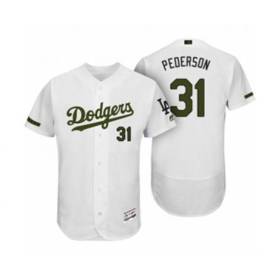 Men's Los Angeles Dodgers #31 Joc Pederson White 2017 Memorial Day Collection Flex Base Jersey - Ujersey