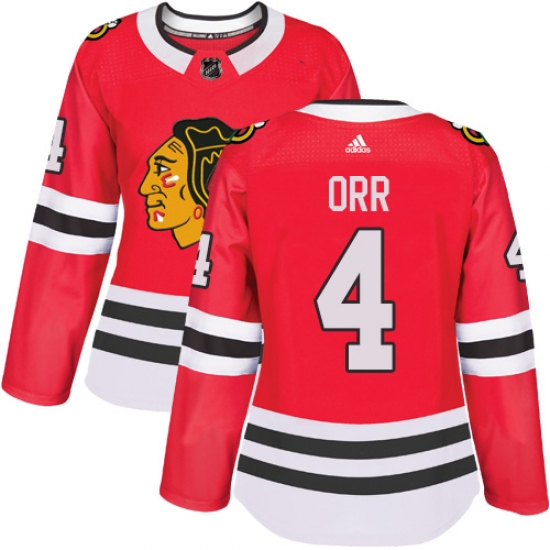 Women's Adidas Chicago Blackhawks #4 Bobby Orr Authentic Red Home NHL Jersey - Ujersey