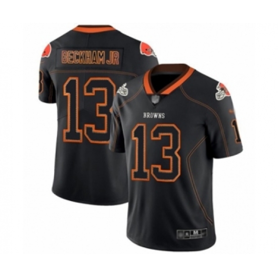 Men's Cleveland Browns #13 Odell Beckham Jr. Limited Lights Out Black Rush Football Jersey