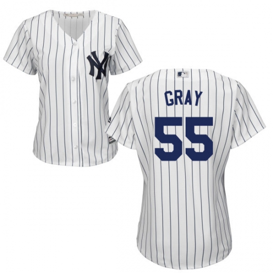 Women's Majestic New York Yankees #55 Sonny Gray Authentic White Home MLB Jersey - Ujersey