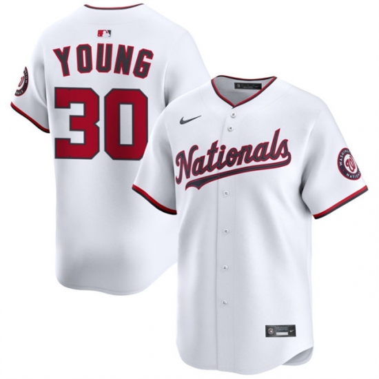 Men's Washington Nationals #30 Jacob Young White 2025 Home Limited Stitched Baseball Jersey - Ujersey