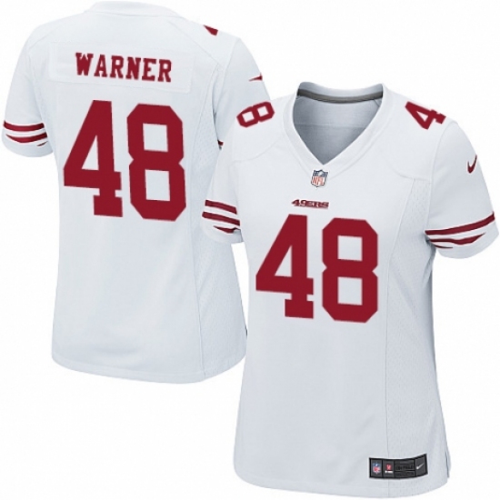 Women's Nike San Francisco 49ers #48 Fred Warner Game White NFL Jersey - Ujersey