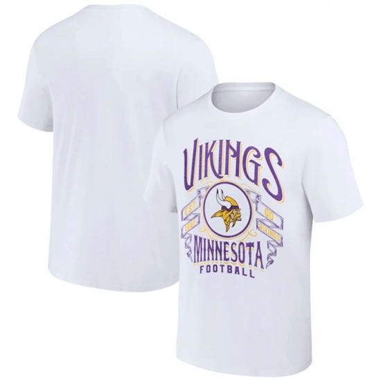Men's Minnesota Vikings White X Darius Rucker Collection Vintage Football T Shirt - Ujersey