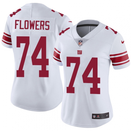 Women's Nike New York Giants #74 Ereck Flowers White Vapor Untouchable Limited Player NFL Jersey - Ujersey